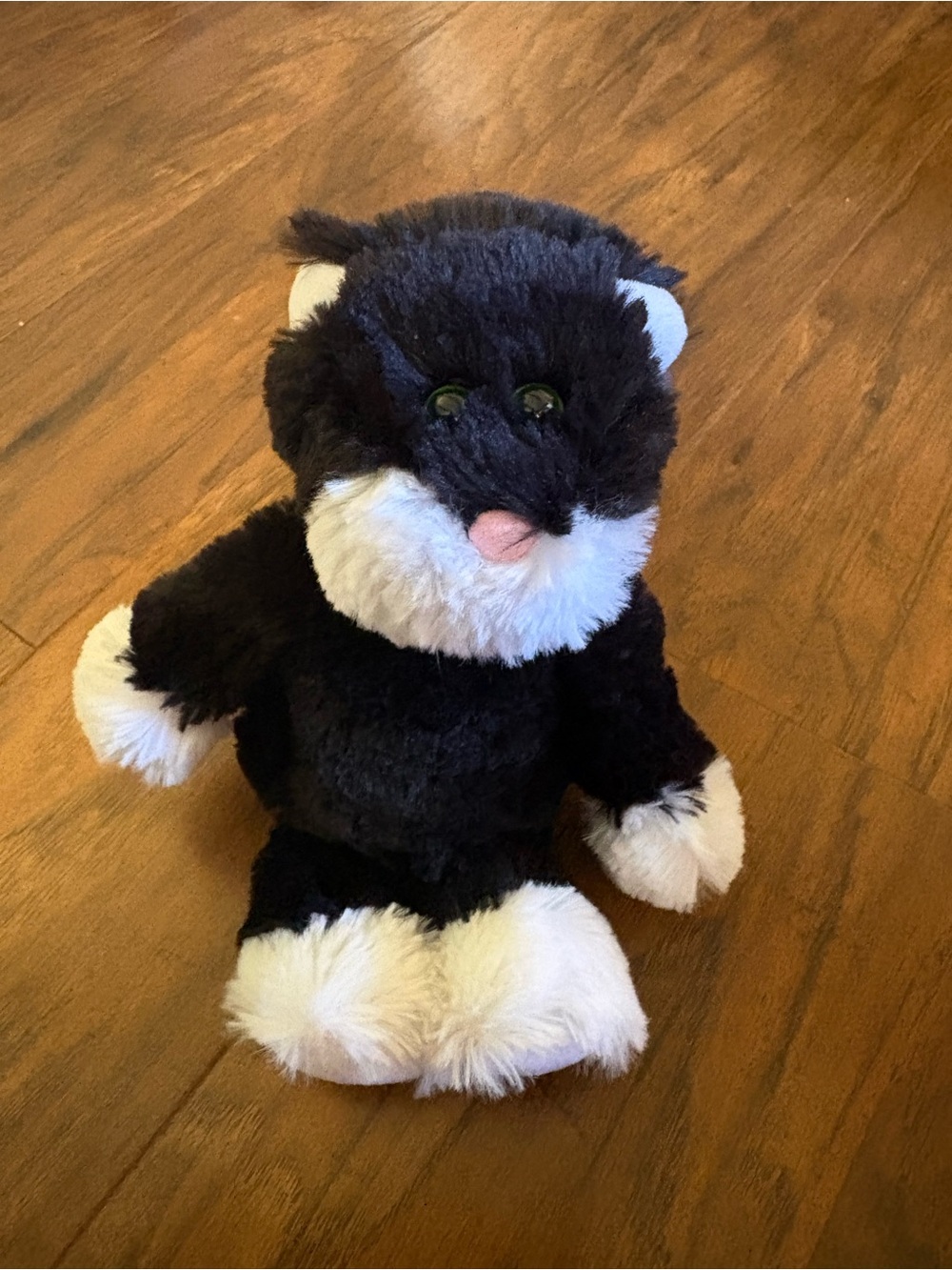 Plush Black & White Cat Toy - 8in Ty